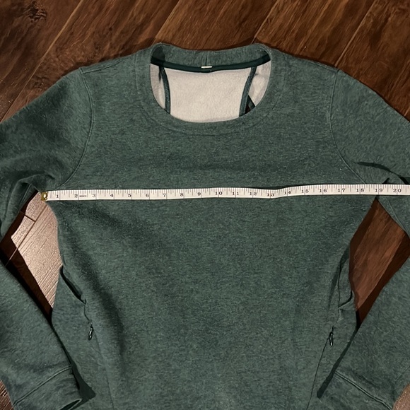 Lululemon Cut Out Back Crew Sweatshirt Teal - Picture 2 of 6